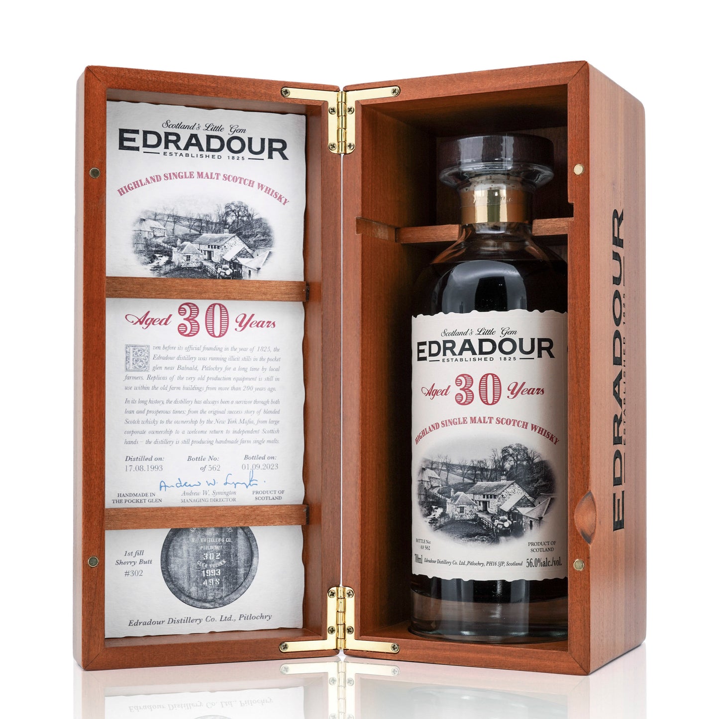 Edradour 30 Years Old 1993/2023 1st FIll Oloroso Sherry Butt #302 Ibisco Decanter 56% 700ml