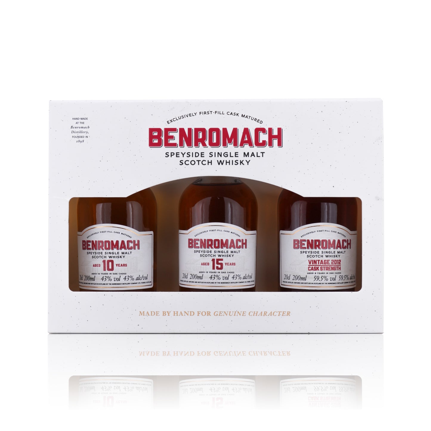 Benromach 10 Years Old/15 Years Old/Cask Strength Gift Pack 3 x 200ml