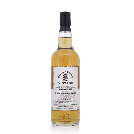 Ben Nevis Heavily Peated 4 Years Old 2019/2023 Signatory Vintage 100 Proof Edition #1