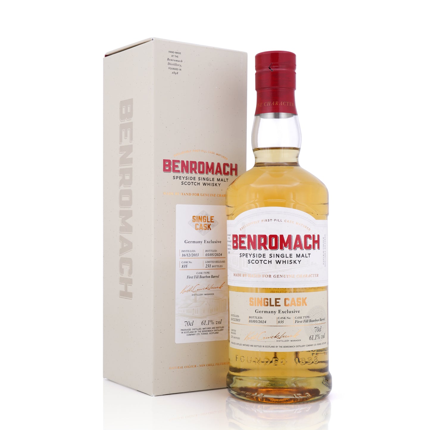 Benromach 2013/2024 First Fill Bourbon Barrel Cask #835 61.1% 700ml