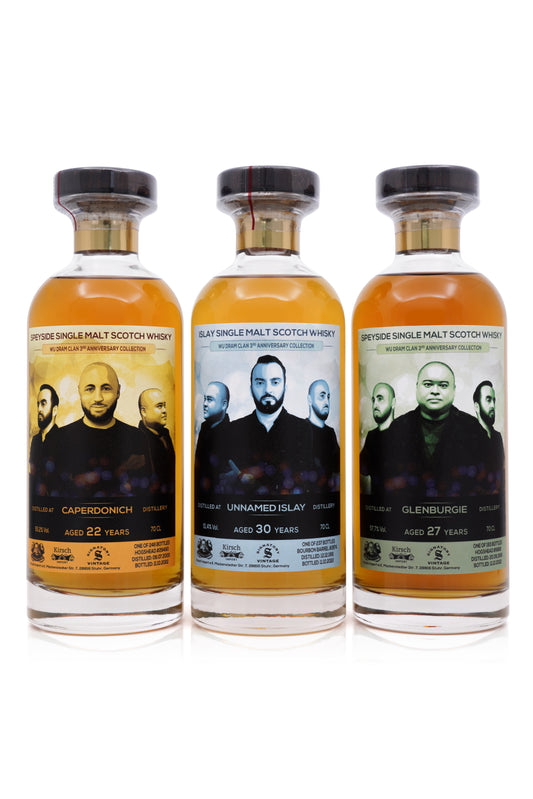 Caperdonich 22 Years /Glenburgie 27 Years/Unnamed Islay 30 Years Wu Dram Clan 3rd Anniversary Signatory Vintage Collections