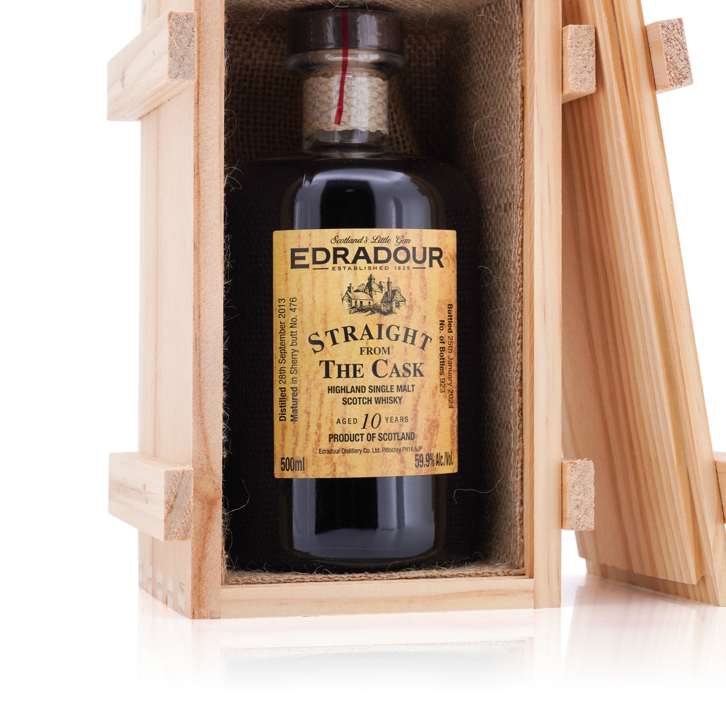 Edradour 10 Years Old 2013/2024 Straight From The Cask (SFTC) Sherry Cask #476 in Wooden box 59.9% 500ml