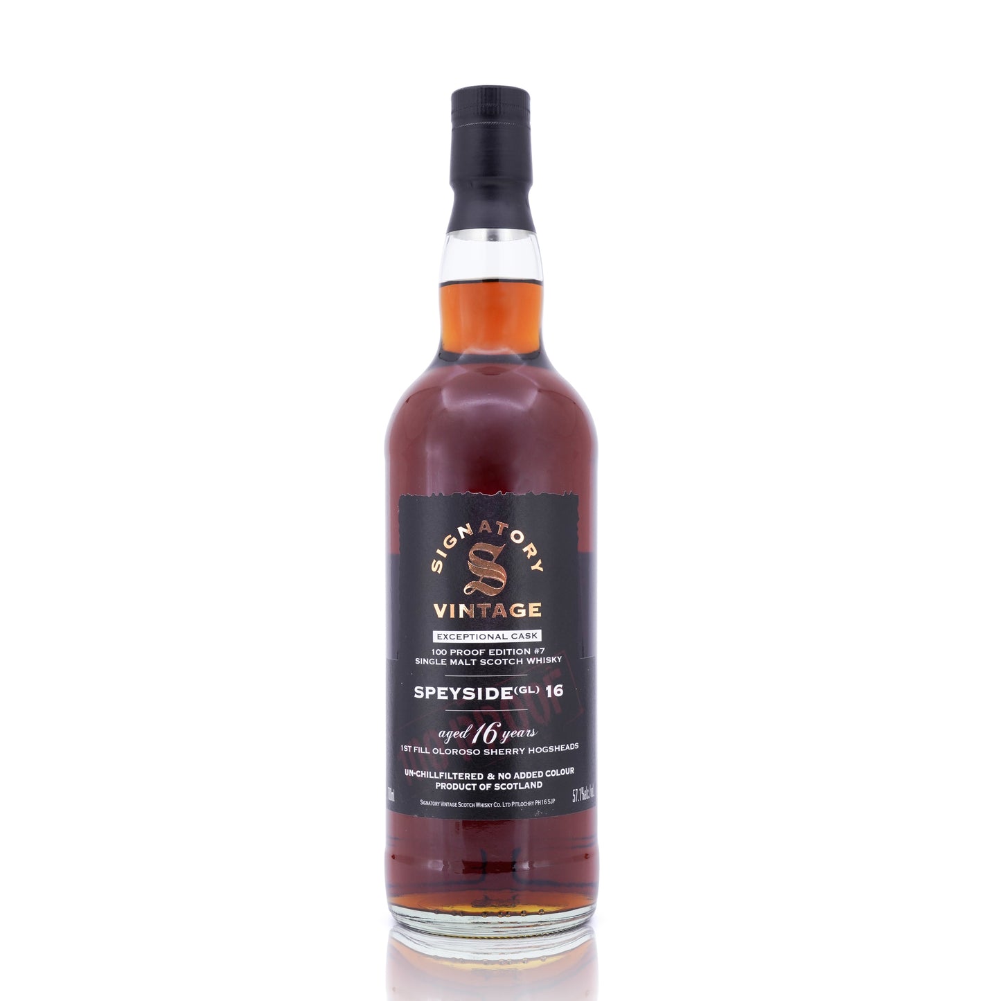 Speyside (GL) 16 Years Old Signatory Vintage 100 Proof Ecxeptional #7 57.1% 700ml