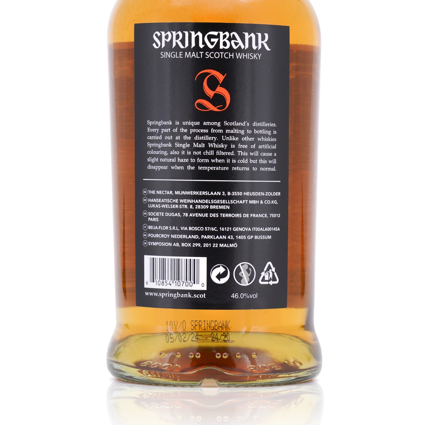 Springbank 10 Years Old Campbeltown Single Malt Scotch Whisky 2024 46% 700ml