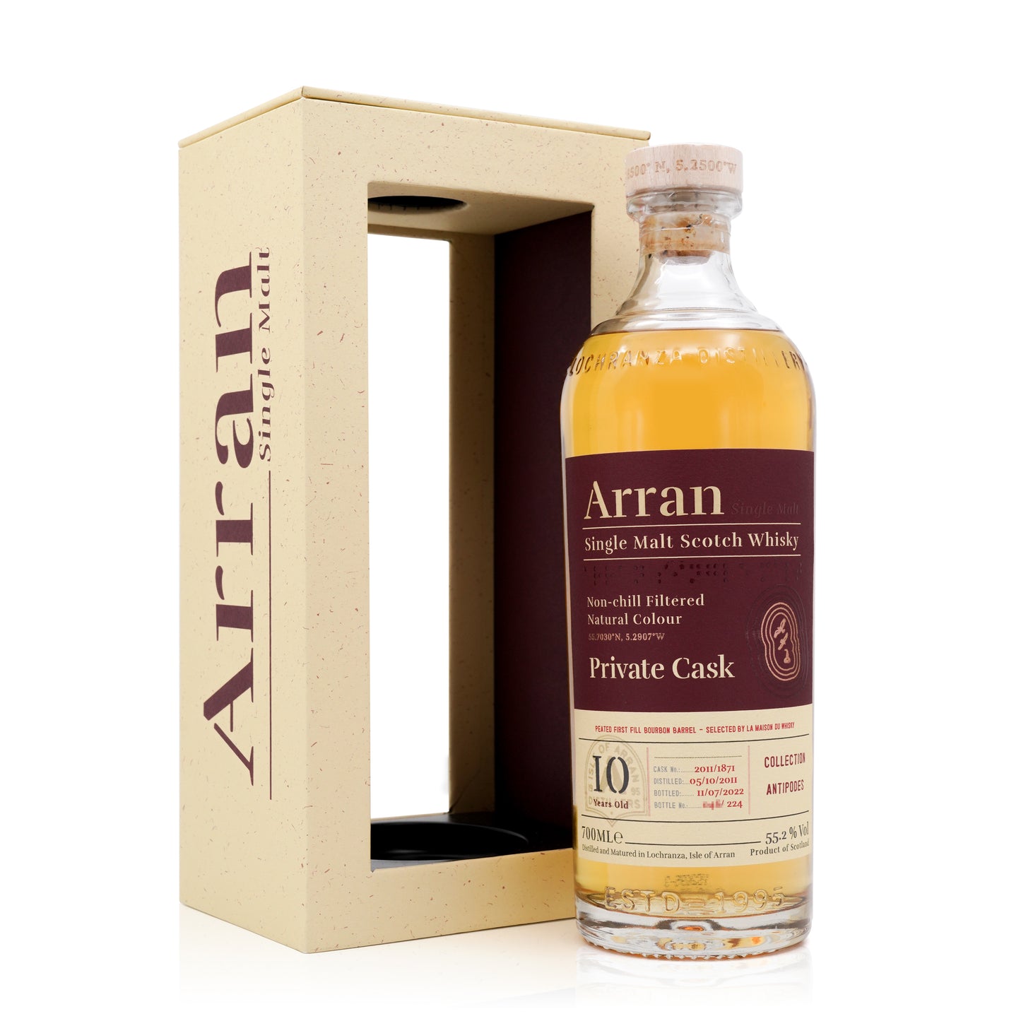 Arran 10 Years Old 2011/2022 Peated First Fill Bourbon Barrel 55.2% 700ml