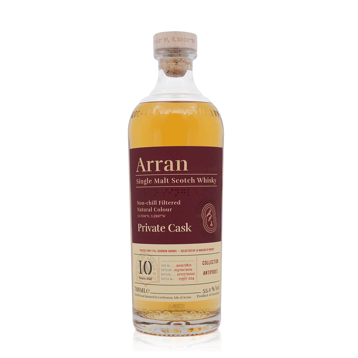 Arran 10 Years Old 2011/2022 Peated First Fill Bourbon Barrel 55.2% 700ml