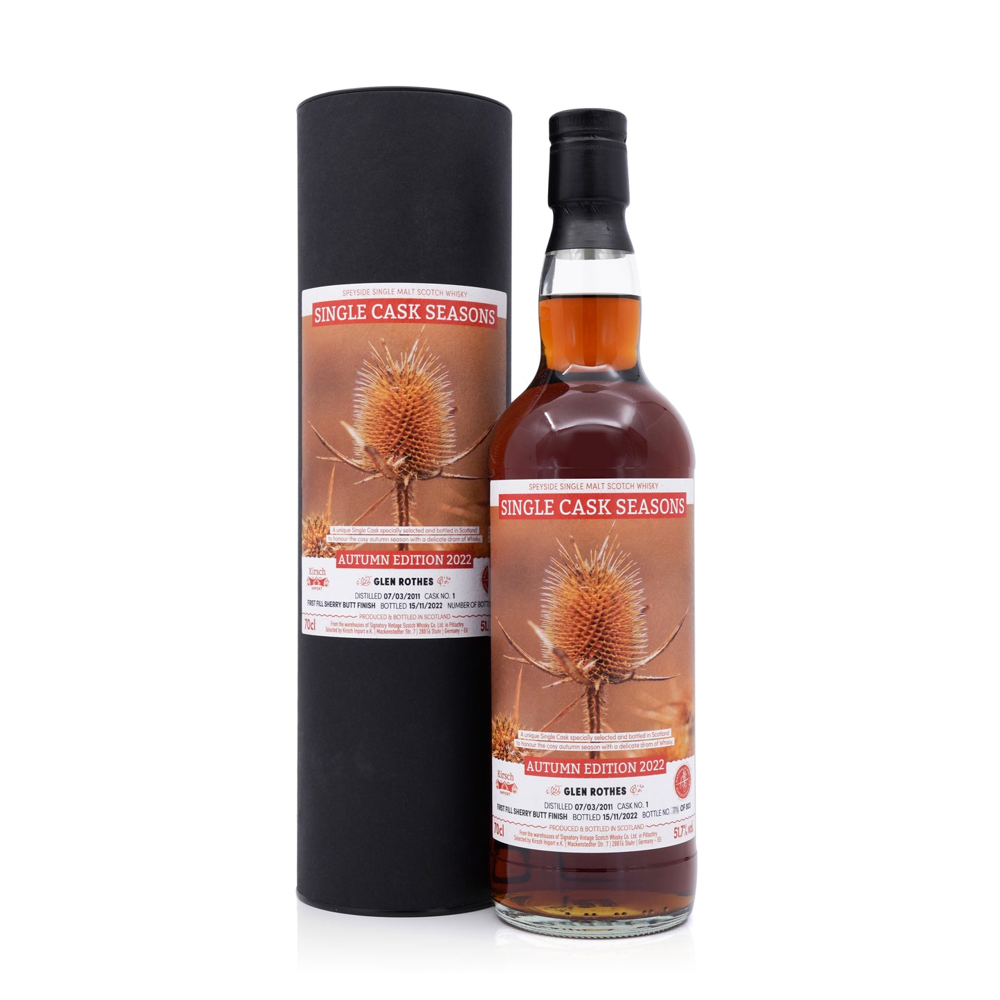 Glenrothes 2011/2022 1st Fill Sherry Butt Single Cask Seasons Autumn 51.7% 700ml